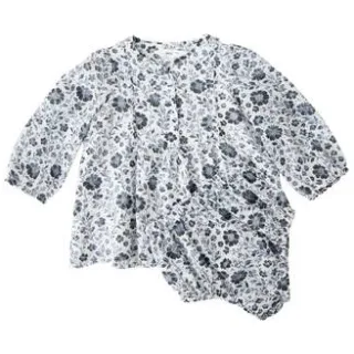 Mango gebloemde babyjurk donkerblauw/ecru, foto 3