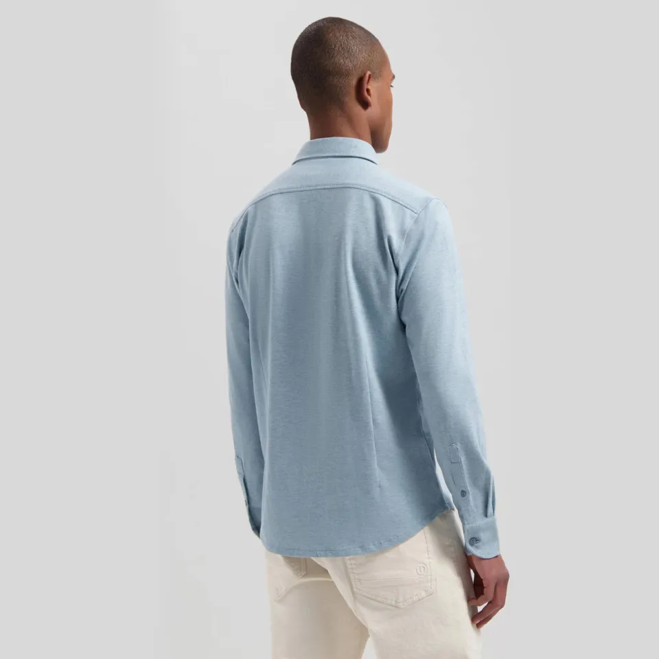 Dstrezzed casual overhemd pique lichtblauw medium blue, foto 4