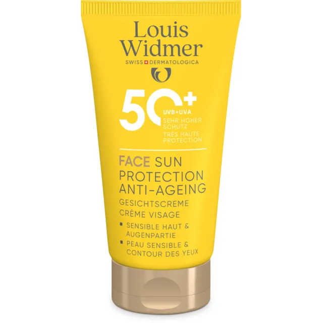 Louis Widmer Zonnebrand Gezichtscrème Anti-Ageing SPF50+ 50 ml