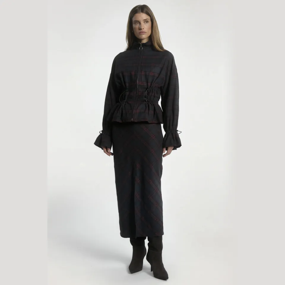 Aaiko midi rok donkerblauw