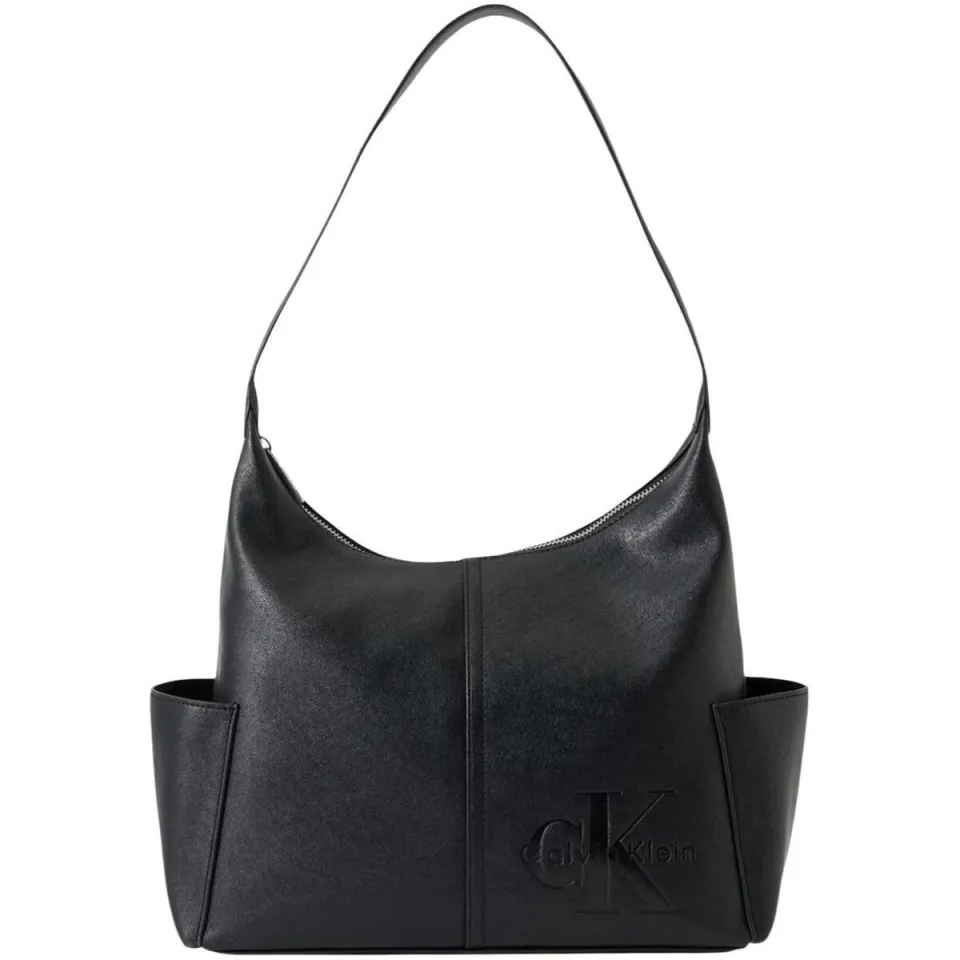 Calvin Klein Handtas met ritssluiting en zijzakken Zwart