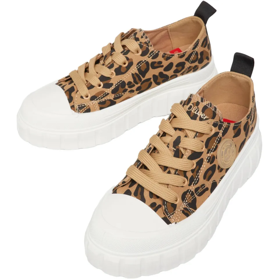 S.Oliver Women Shoes sneakers met panterprint beige/zwart, foto 2