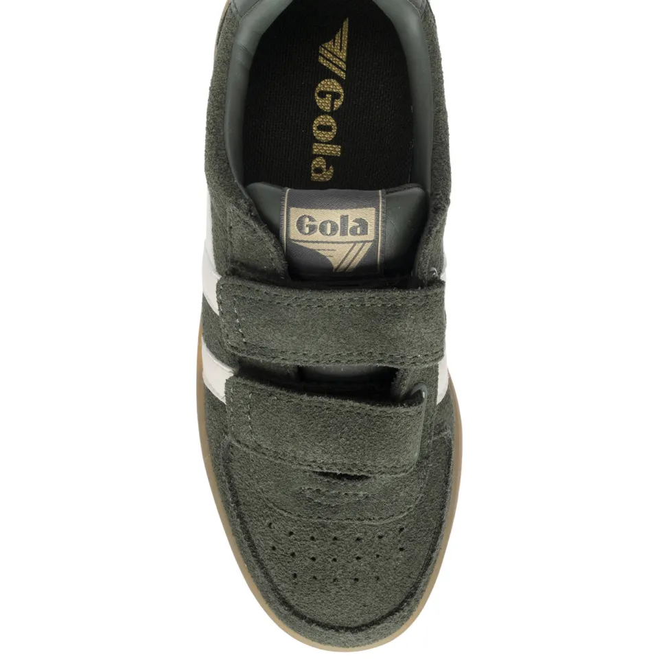 Gola Hawk Strap leren suède sneakers - donkergroen/wit, foto 2