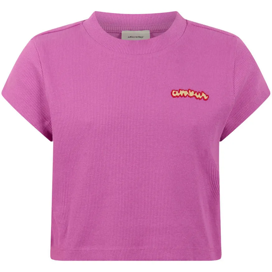 Shoeby rib T-shirt paars, foto 2