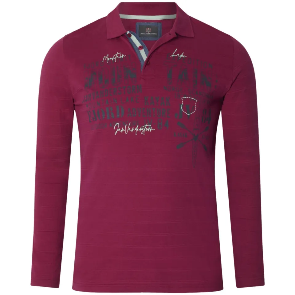 Jan Vanderstorm Loose polo Plus Size MAKSE donkerrood, foto 2
