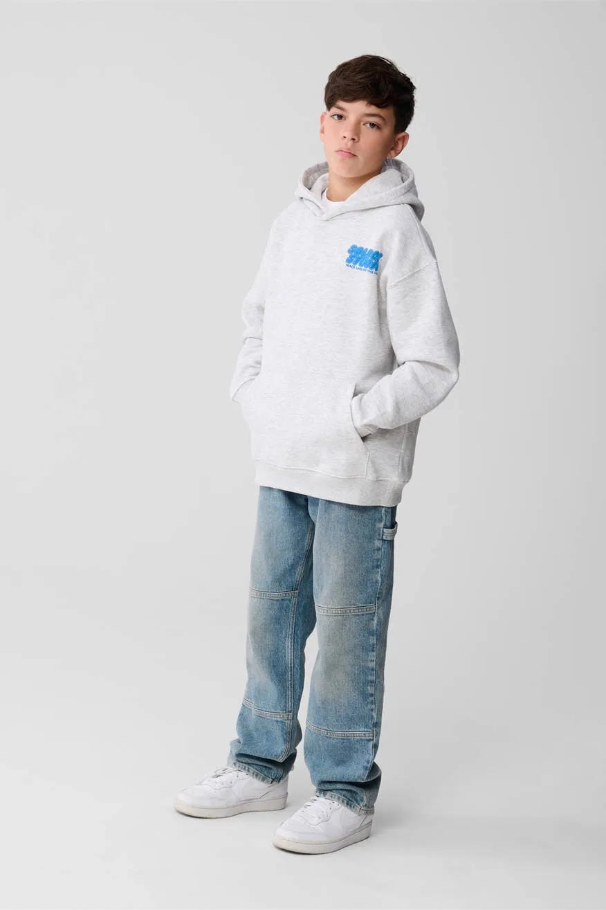 Shoeby hoodie met backprint grijs melange, foto 4