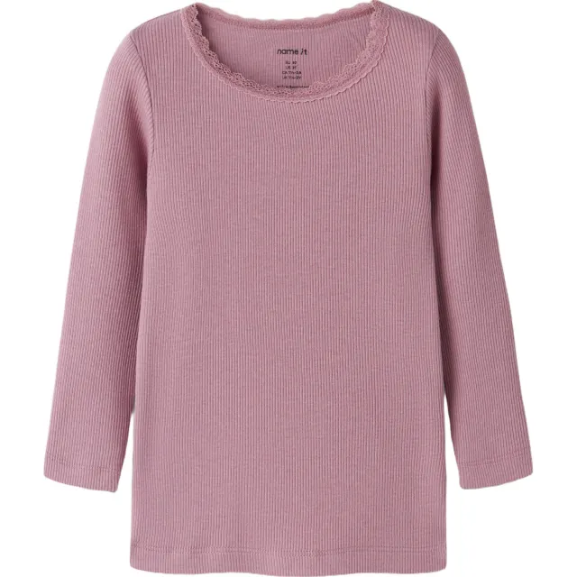NAME IT MINI ribgebreide longsleeve roze
