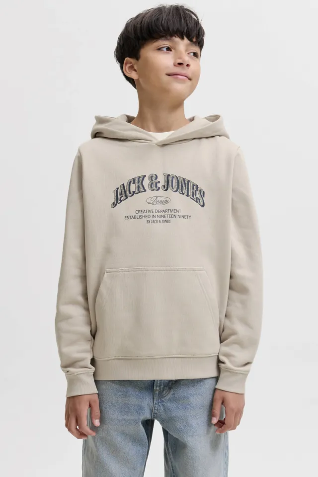 Jack & Jones JUNIOR hoodie met logo - beige