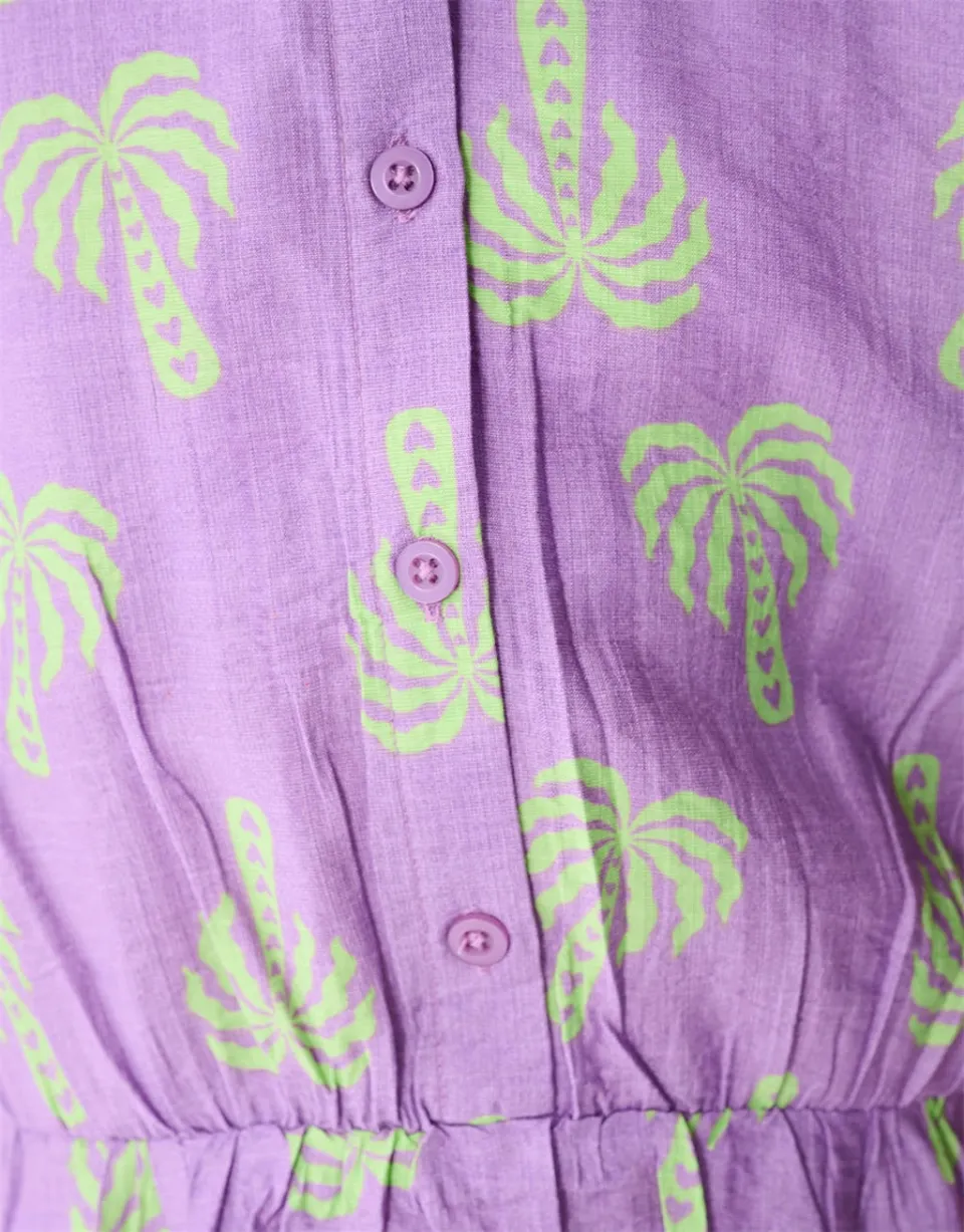 Shoeby Palm Wave A-lijn jurk paars, foto 6