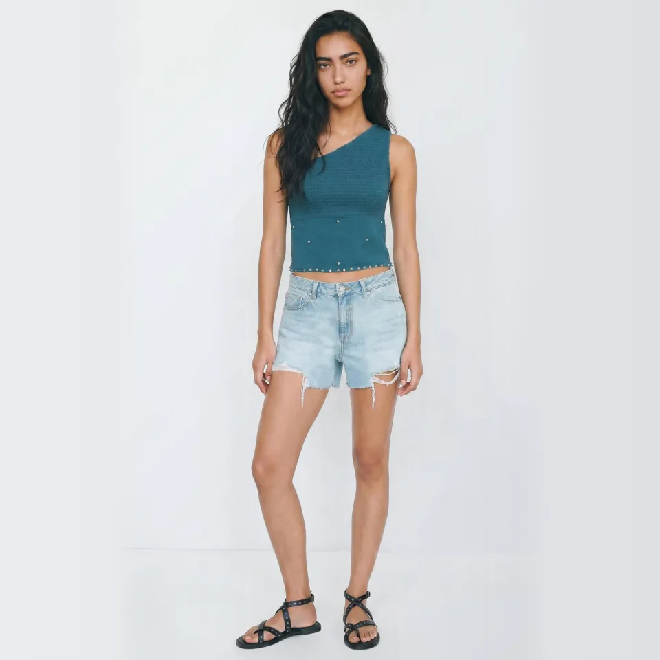 Mango denim short lichtblauw Light blue denim