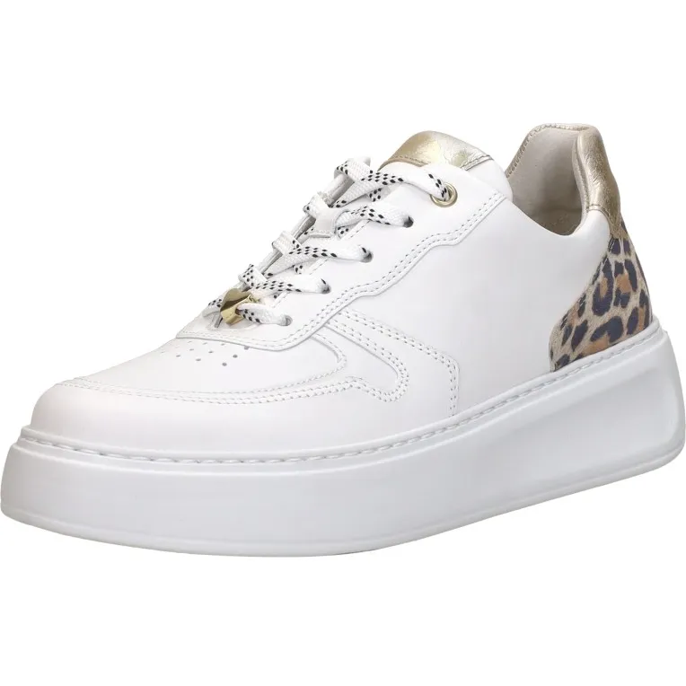 Gabor witte sneakers laag met luipaardprint, foto 3