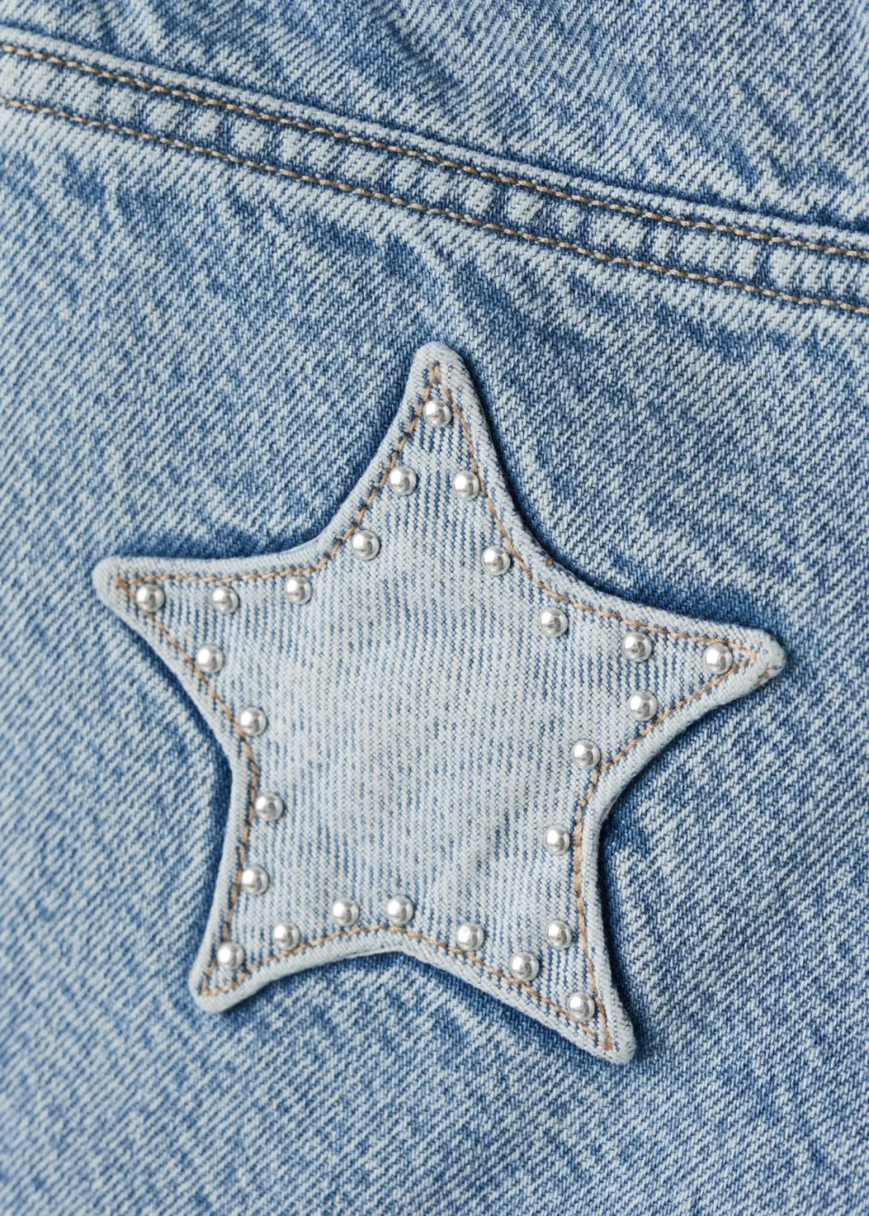 Mango Kids regular waist jeansshort medium blue, foto 5