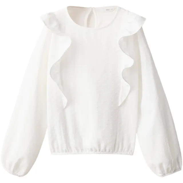 Mango Kids blousetop met ruches wit