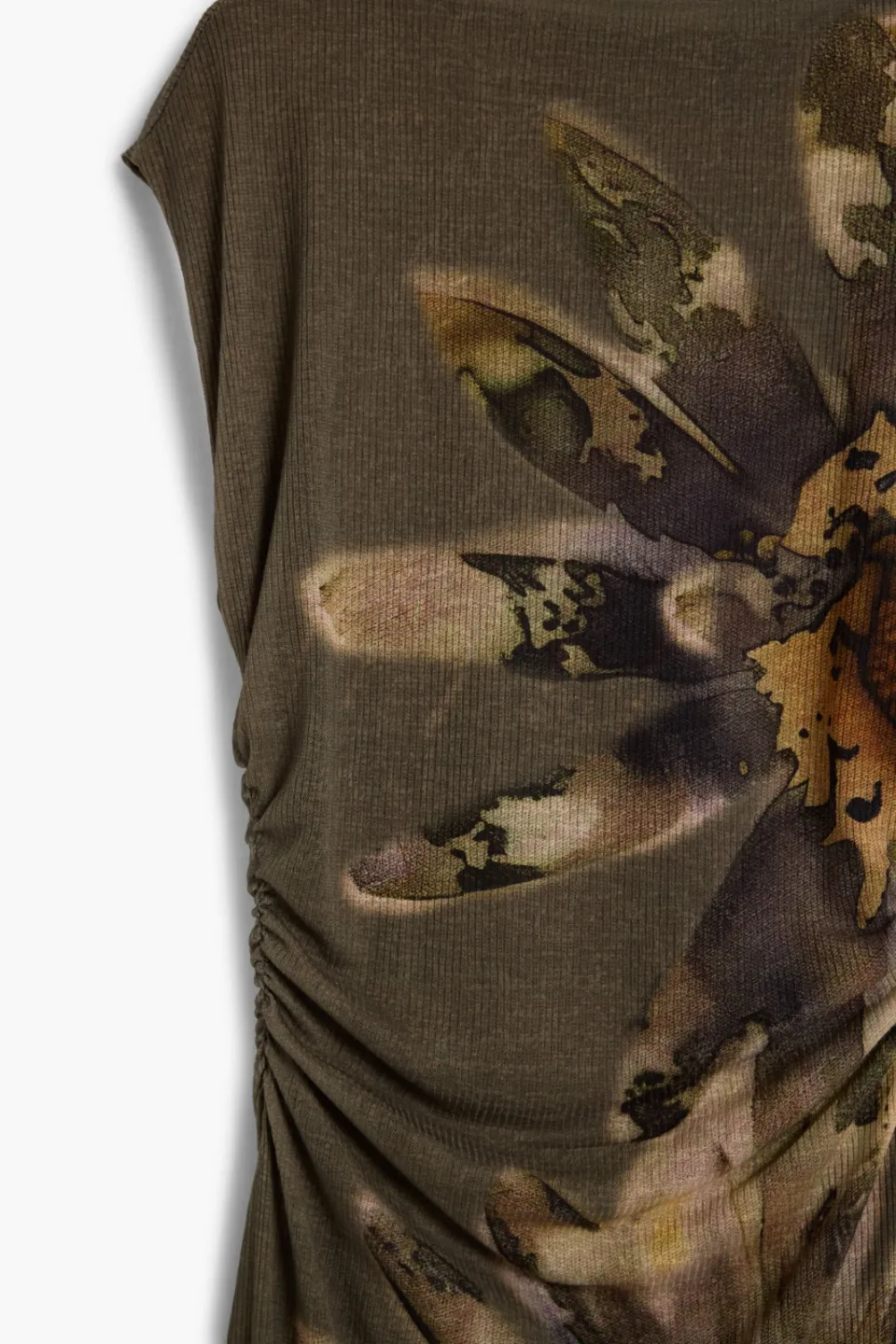 Desigual MUNICH midi jurk met bloemenprint grijsgroen, foto 4
