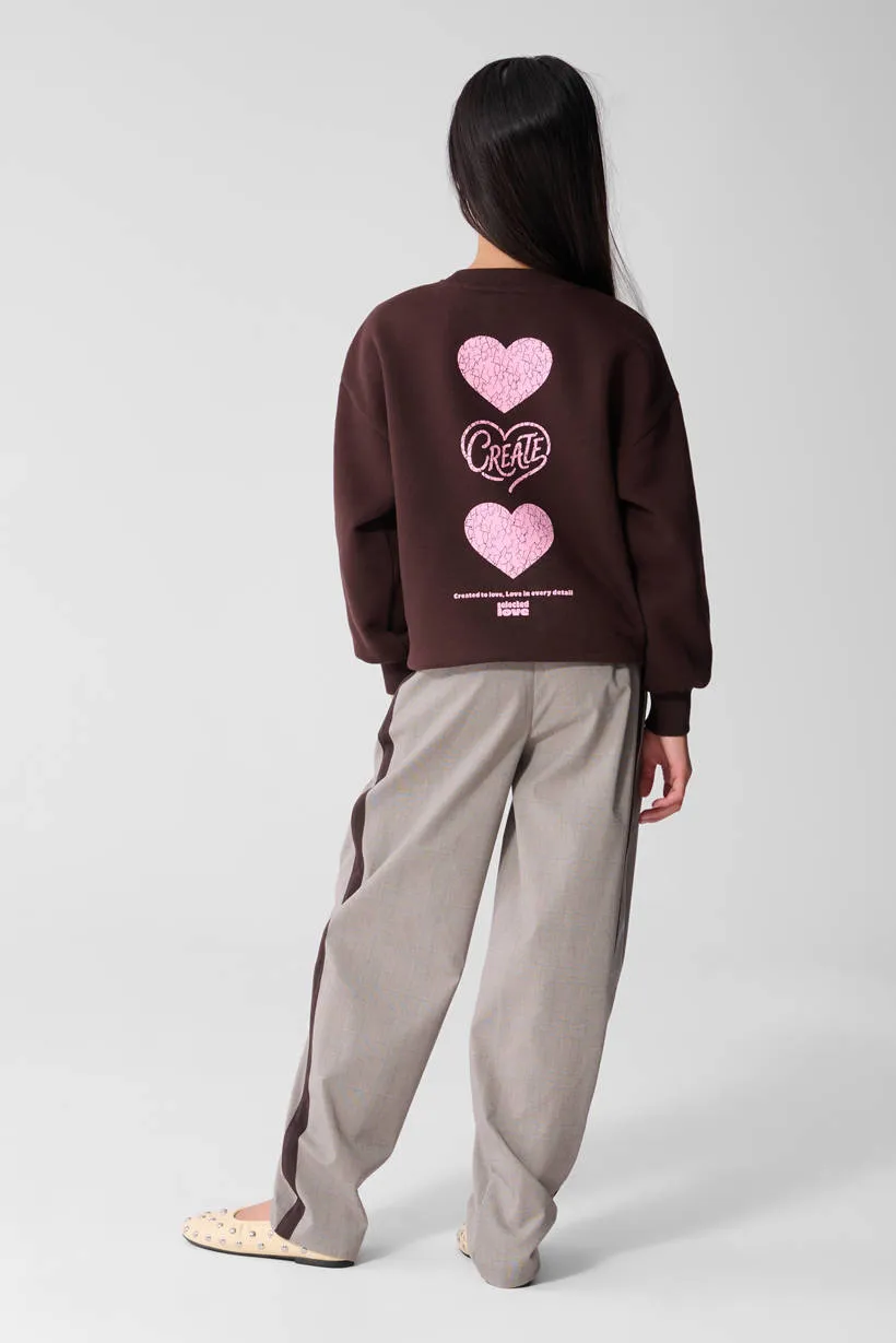 Shoeby oversized sweater met backprint - donkerbruin, foto 4