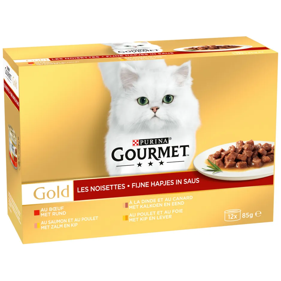 Gourmet Gold Fijne Hapjes natvoer kat in saus multipack