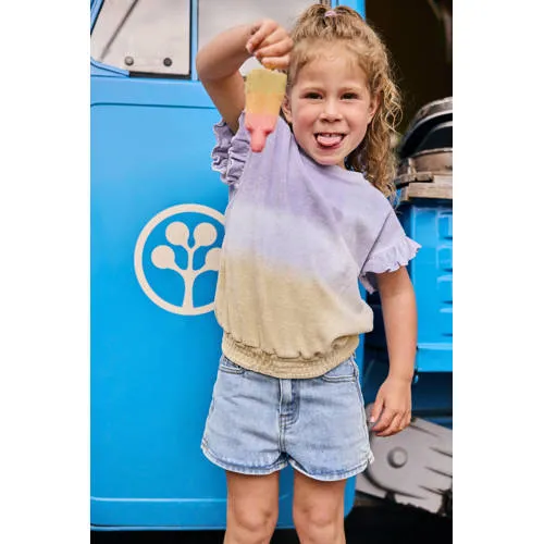 Daily7 T-shirt lila geel, foto 4
