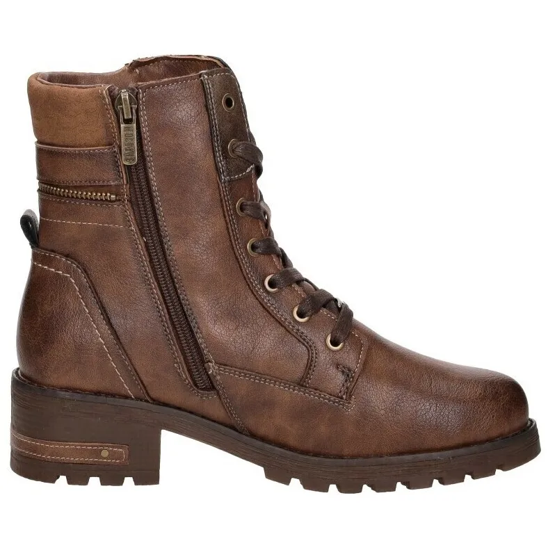 Mustang veterschoenen hoog cognac