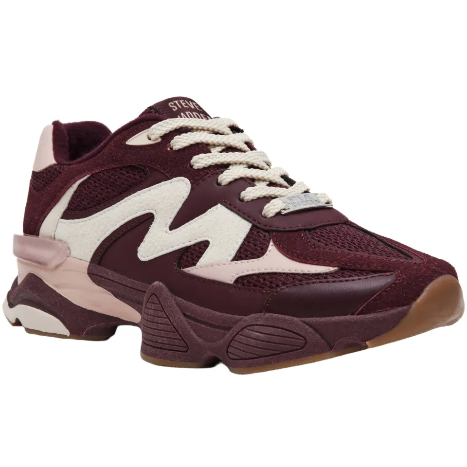 Steve Madden Speeder chunky imitatieleren sneakers - bordeaux/roze, foto 2