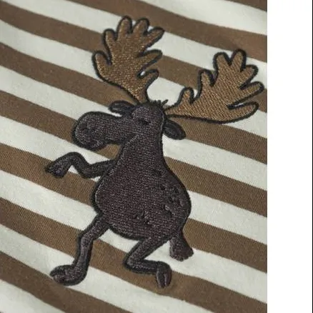 NAME IT MINI gestreepte sweater met borduursels - bruin/wit, foto 4