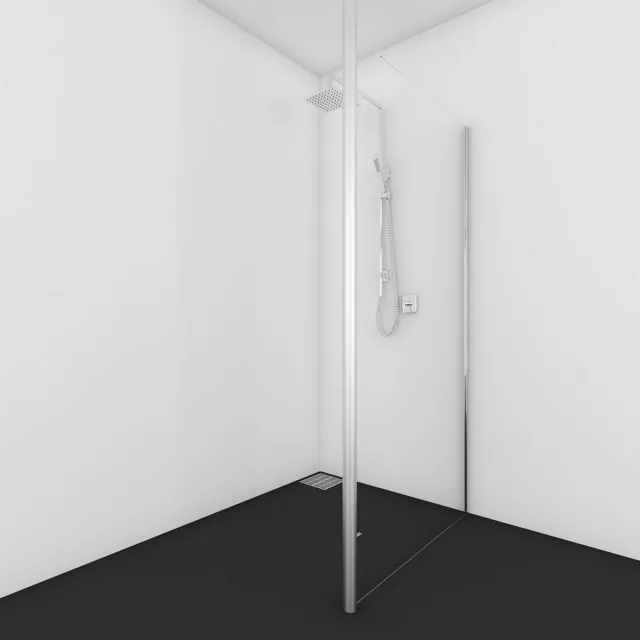 Van Rijn Inloopdouche Van Rijn ST01 Met RVS Staander 50 mm 56x200 cm Helder Glas 8 mm