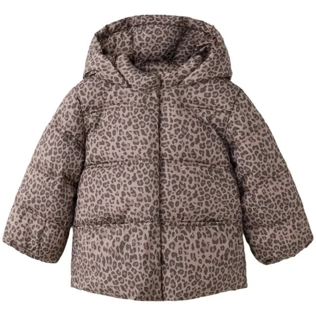 Mango Kids winteranorak met panterprint bruin