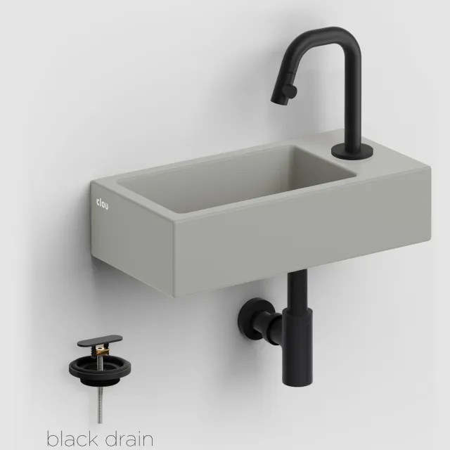 Clou Fonteinset Clou Flush 3 Incl. Toebehoren 9x36 Cm Mat Grijs