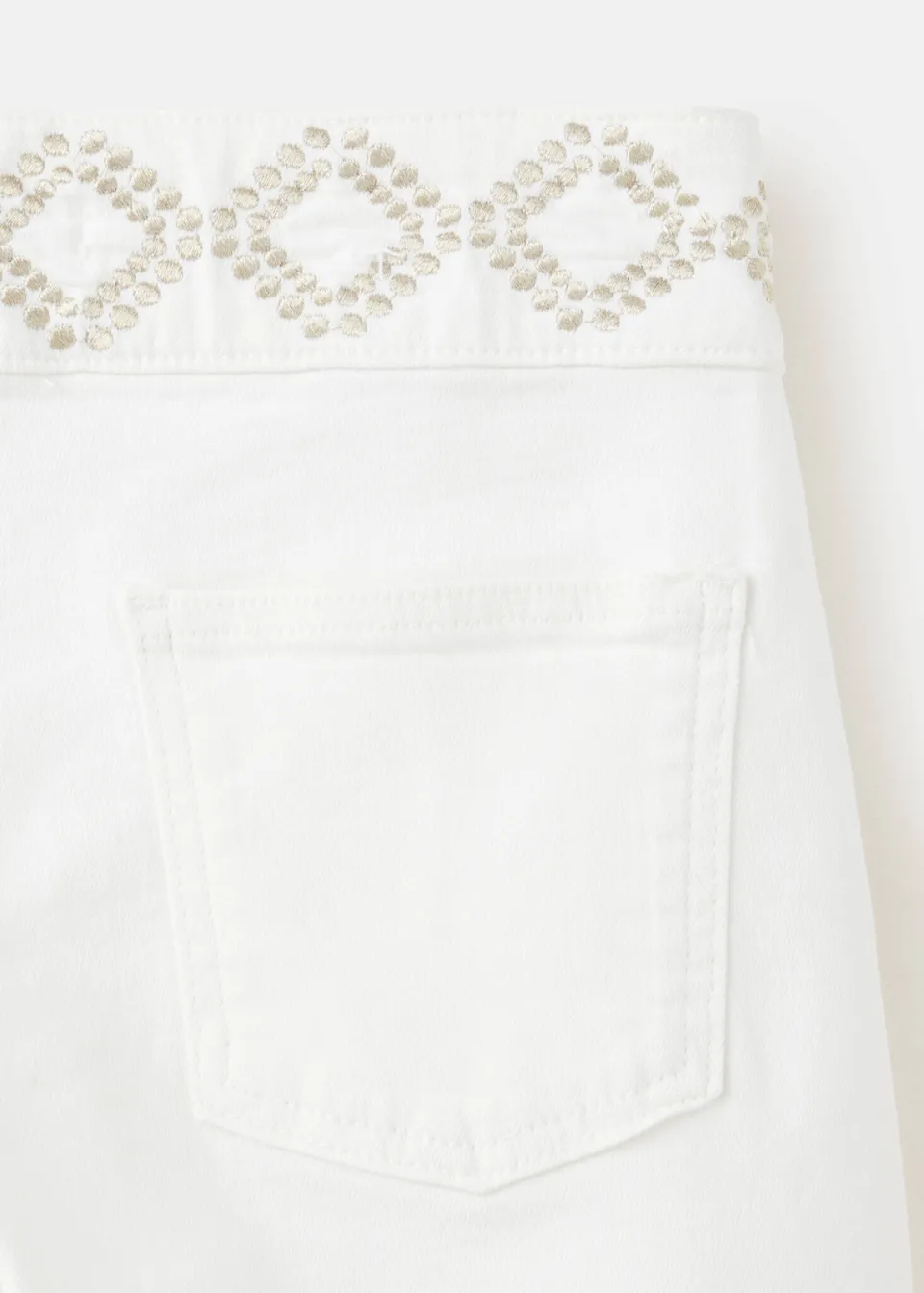 Mango TEEN low waist wide leg jeans met borduursels - wit, foto 8