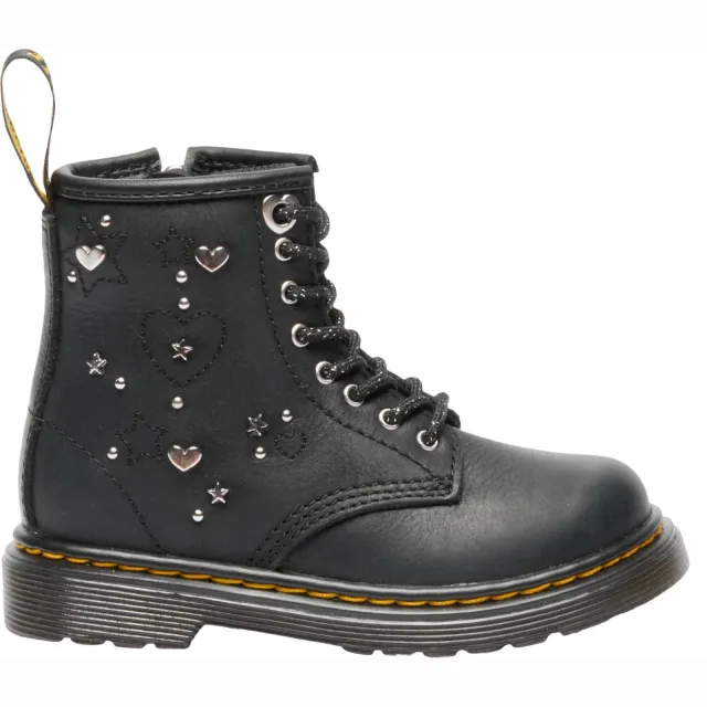 Dr. Martens 1460 Hs T leren enkelboots met studs - zwart