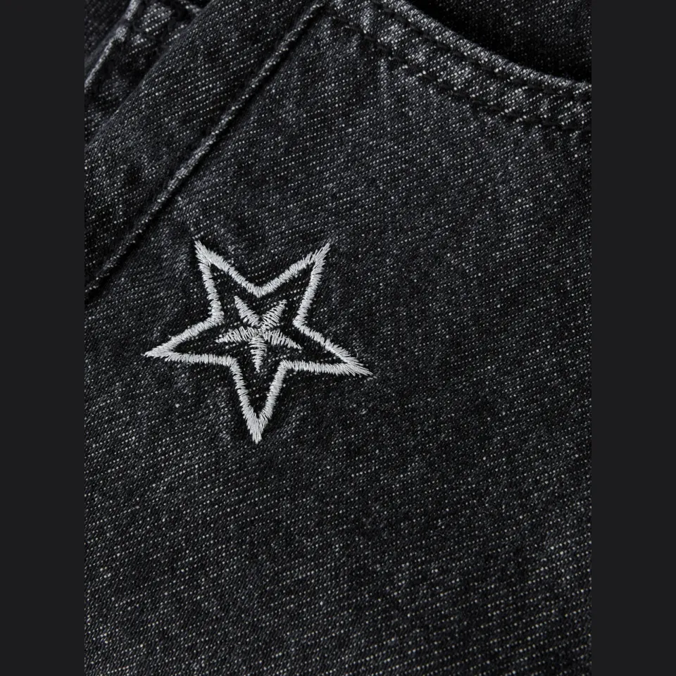 NAME IT MINI wide leg jeans met sterren - dark grey denim, foto 4