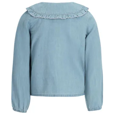 Like Flo blouse lichtblauw light blue denim, foto 3