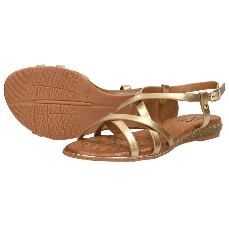 Sub55 platte sandalen goudkleur, foto 3
