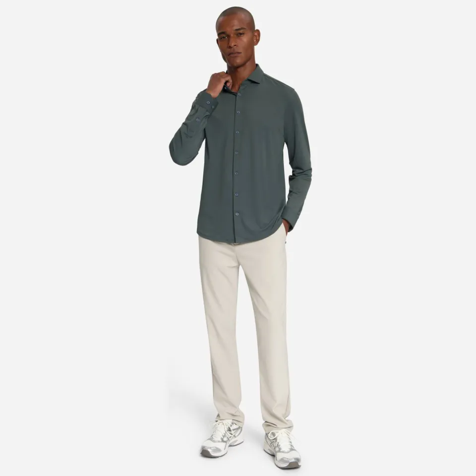 No Excess regular casual overhemd donkergroen dark steel, foto 4