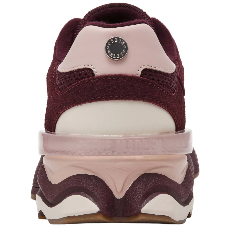 Steve Madden Speeder chunky imitatieleren sneakers - bordeaux/roze, foto 8