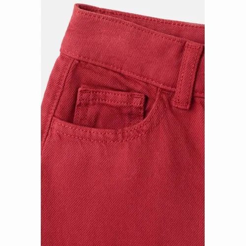 Mango Kids wide leg jeans - rood, foto 4