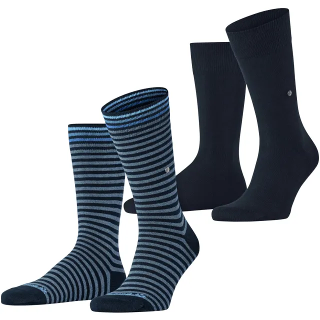 Burlington Everyday Stripe sokken donkerblauw 2-pack