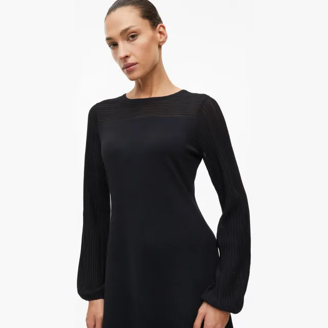 s.Oliver BLACK LABEL semi-transparante gebreide jurk zwart, foto 4