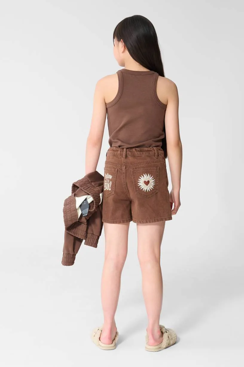 Shoeby mouwloze top bruin, foto 3