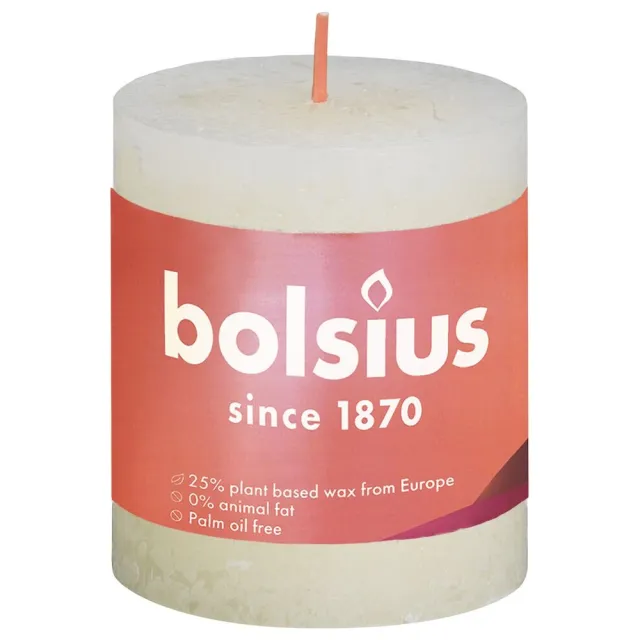 Bolsius rustiek stompkaars soft pearl