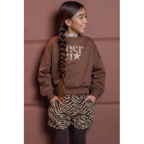 Like Flo oversized sweater met print - bruin, foto 5