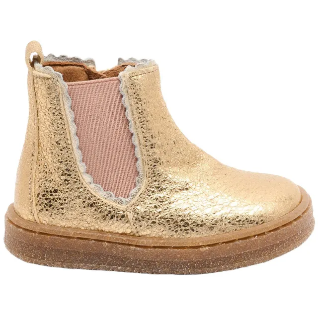 Bisgaard leren enkelboots - goud