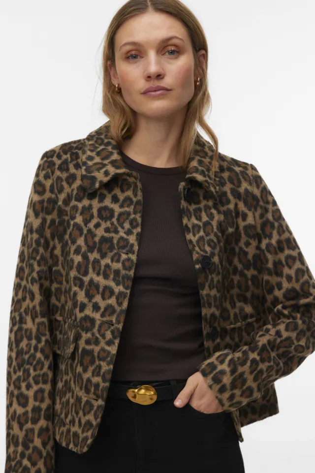 Vero Moda jas met panterprint - bruin, foto 3