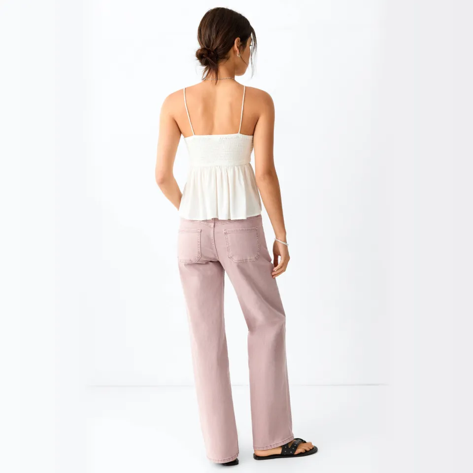 Mango TEEN straight leg jeans met studs - roze, foto 4