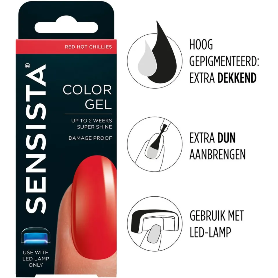 Sensista Color Gel Red Hot Chillies nagellak, foto 3