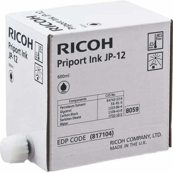 Ricoh 817104 (JP12) Inktcartridge Zwart