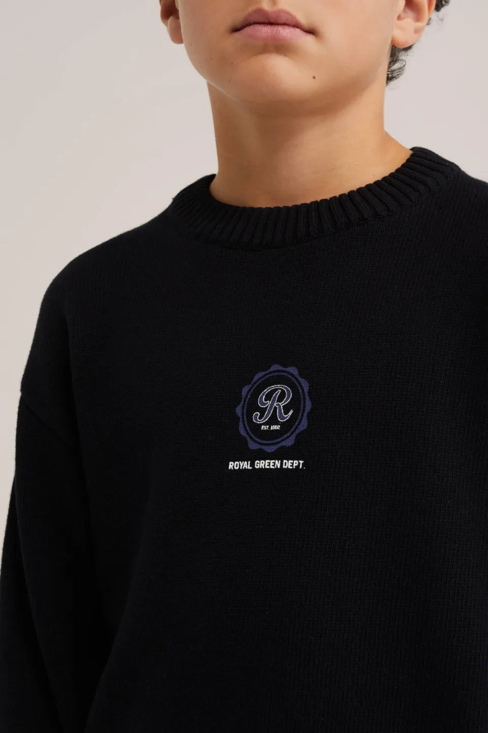 WE Fashion katoenen gebreide trui met backprint - zwart, foto 5