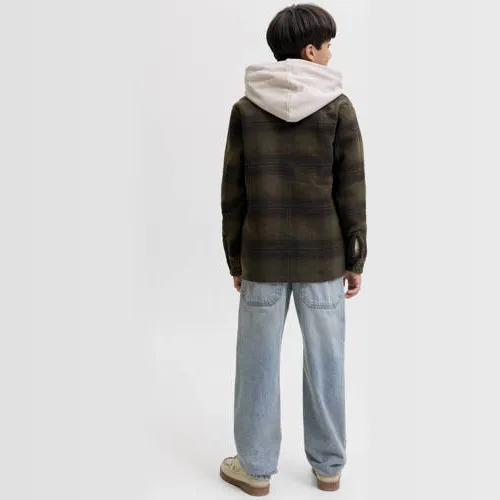 Jack & Jones JUNIOR geruit overshirt - donkergroen, foto 3