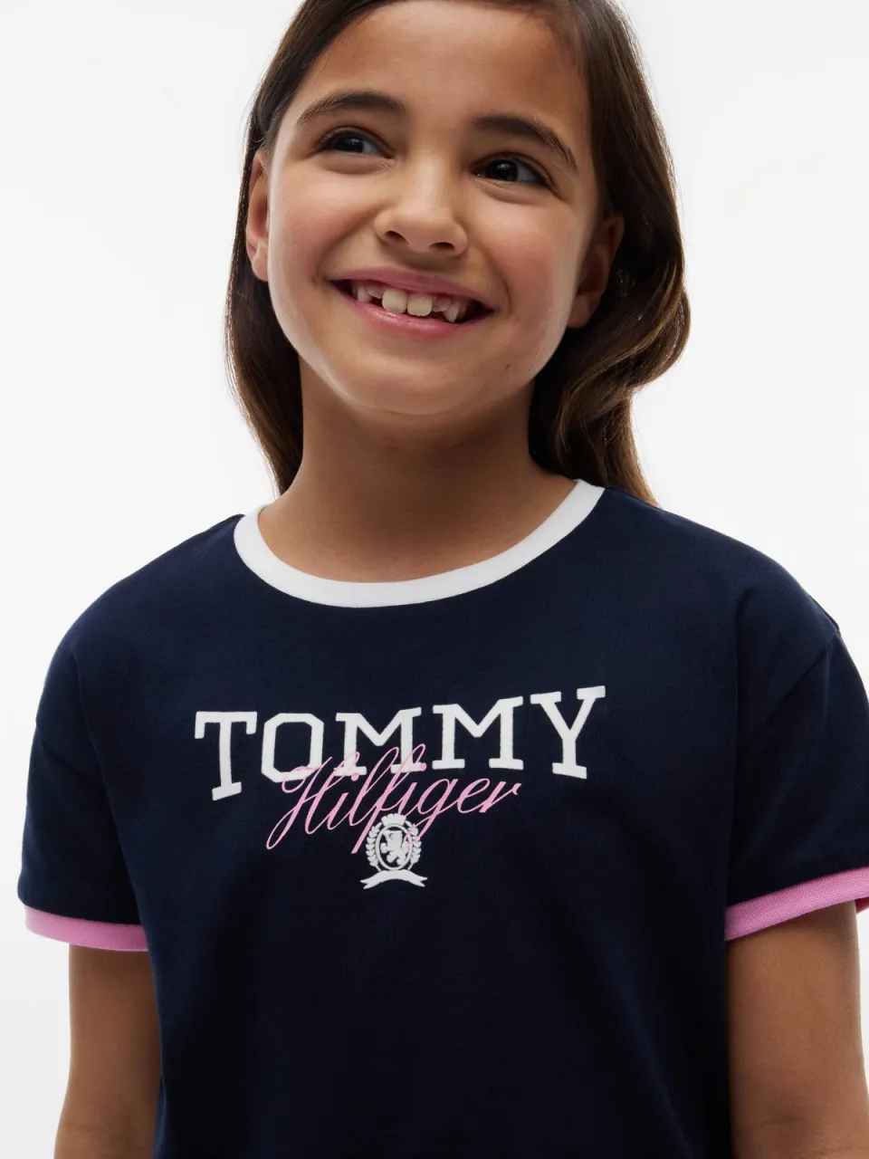 Tommy Hilfiger T-shirt met logo donkerblauw meisjes donkerblauw/wit/roze, foto 4