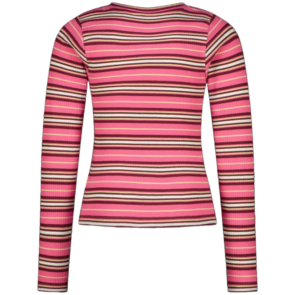 Vingino gestreepte longsleeve roze/rood/offwhite, foto 3