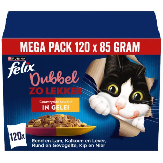 Felix Dubbel Zo Lekker Countryside Selectie natvoer kat in gelei